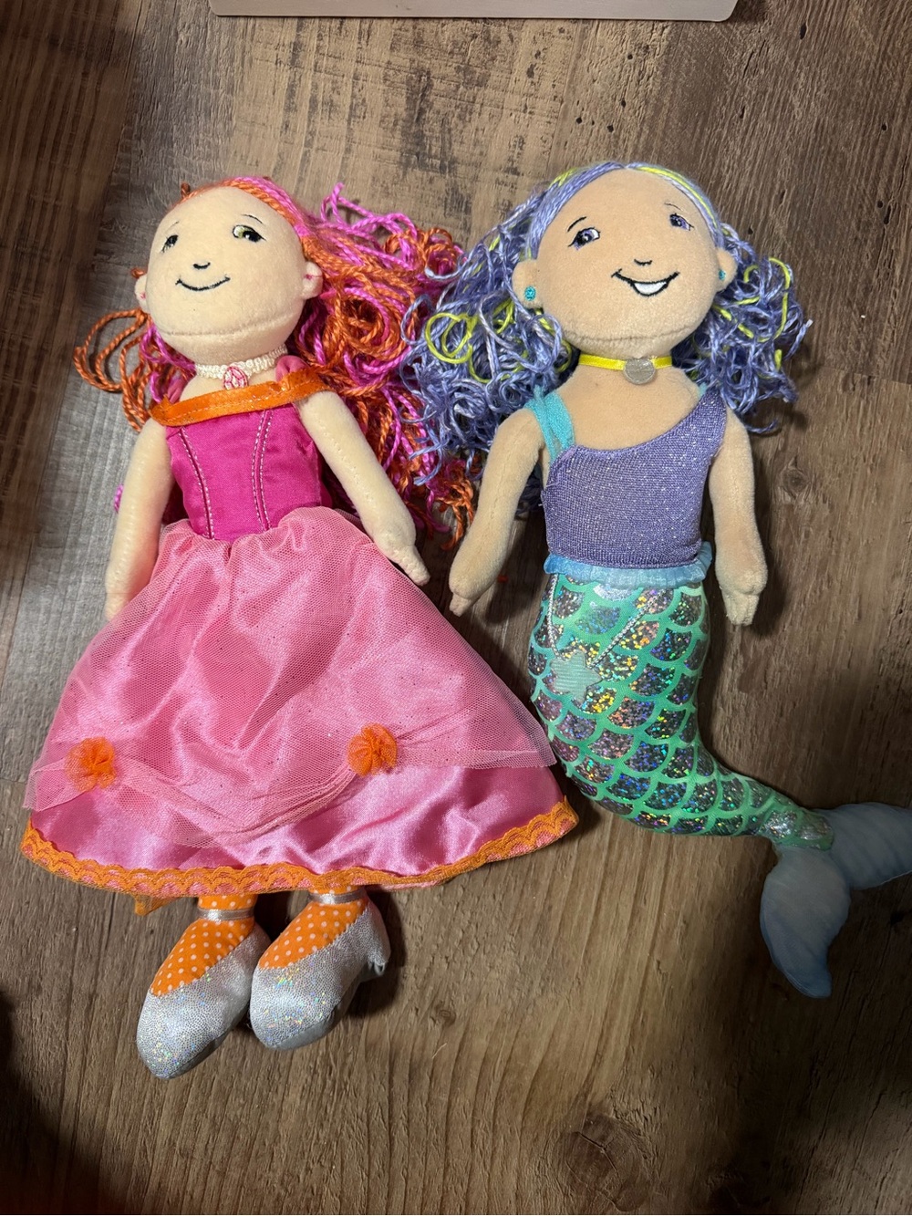Plush Princess & Mermaid Doll Set - Pink and Purple